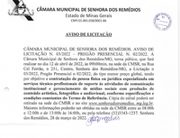 Aviso de Licitação- Edital de Licitação- Pregão Presencial 002.2022– Processo Licitatório Nº 003/2022- Contratação de pessoa física ou jurídica especializada em serviços técnico-profissionais de suporte às atividades de comunicação institucional e gerenci